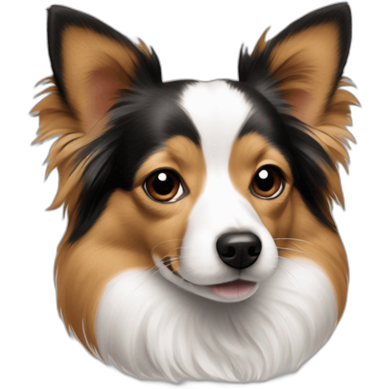 Tri color papillon sheltie Chihuahua dog emoji