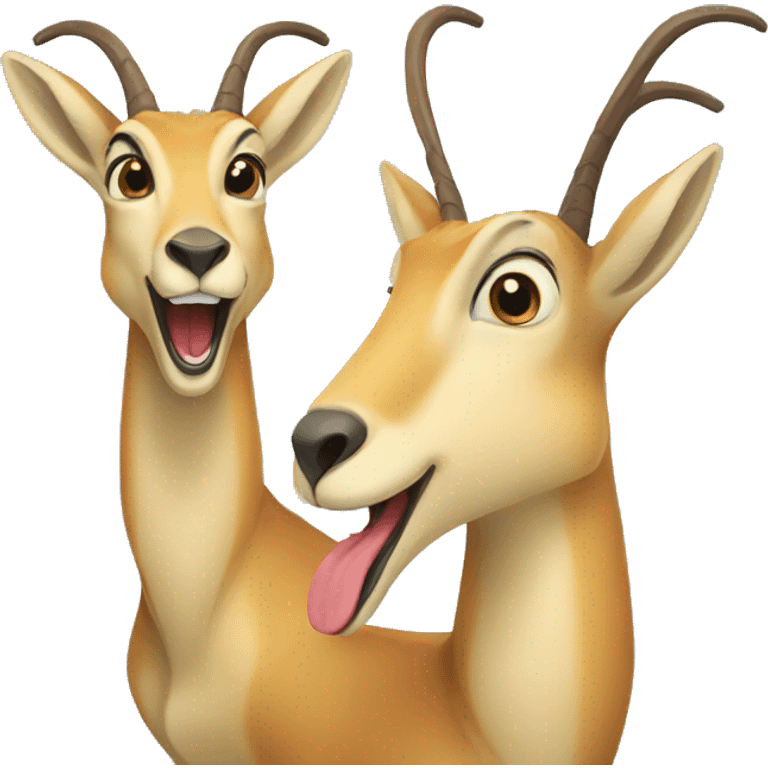 family of laughing chamois emoji