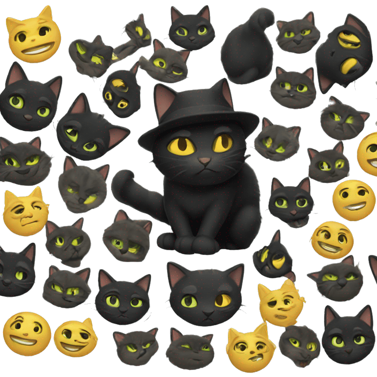 Un chat noir  emoji