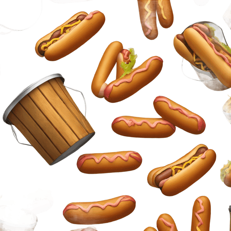 Bucket with hotdogs in it emoji