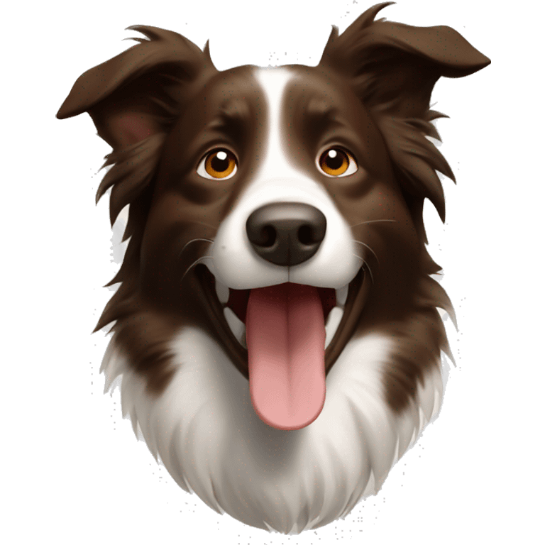 Brown border collie ear up laughing emoji