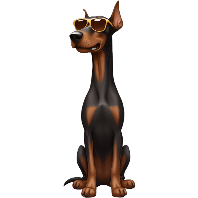 Brown Doberman wearing sunglasses  emoji