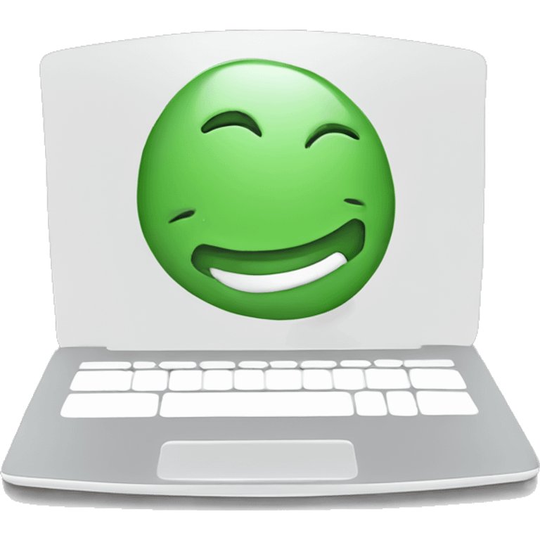 a laptop with a smiley face on it emoji