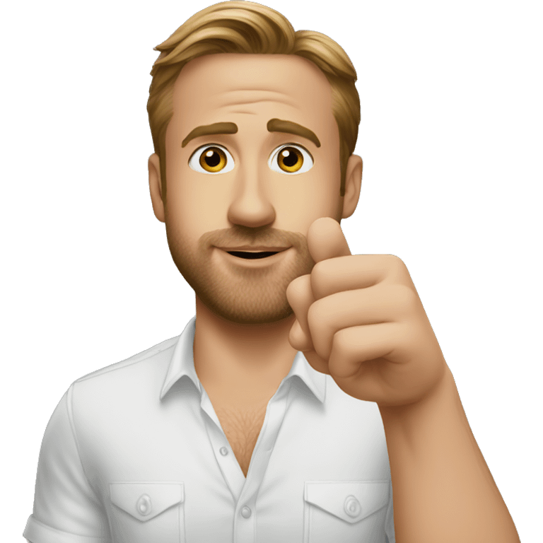 ryan gosling with big thumb emoji