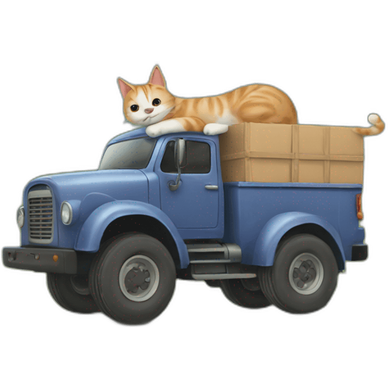 cat-riding-truck emoji