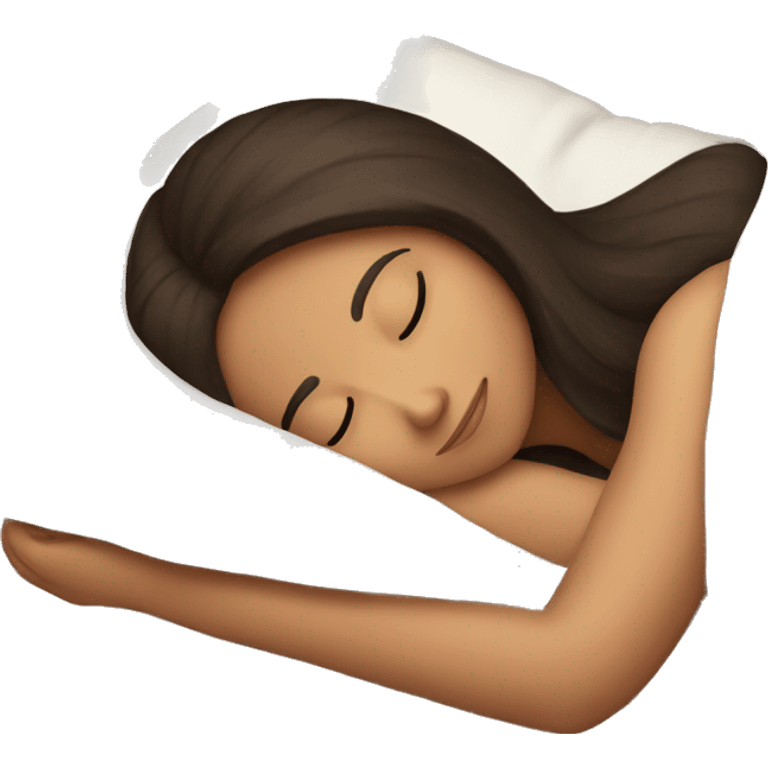 brunette girl sleeping cozy emoji