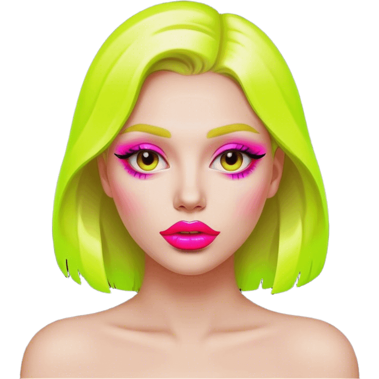 Neon lips emoji