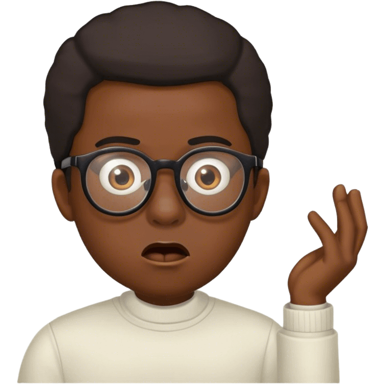 Shocked black man wearing glasses  emoji