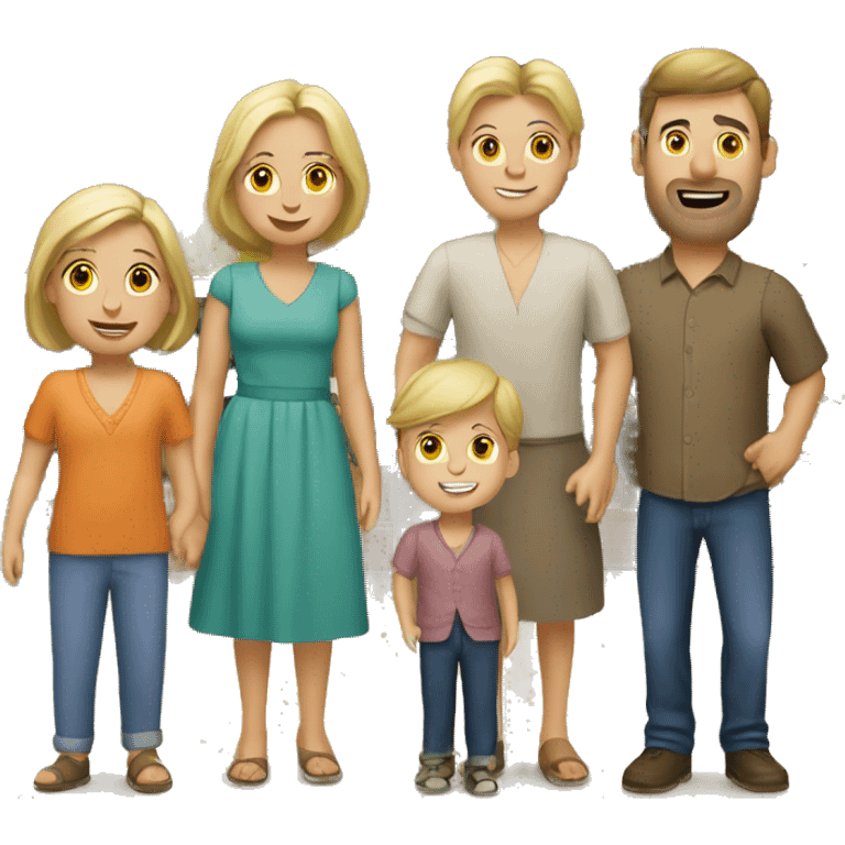 Caucasian family in a market emoji