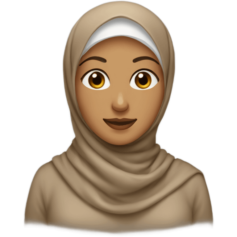 lady wearing light brown hijab emoji