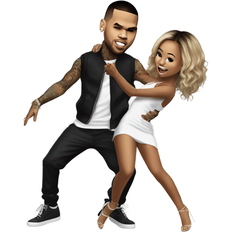 Hyper Realistic Chris Brown dancing with Karruche Tran emoji