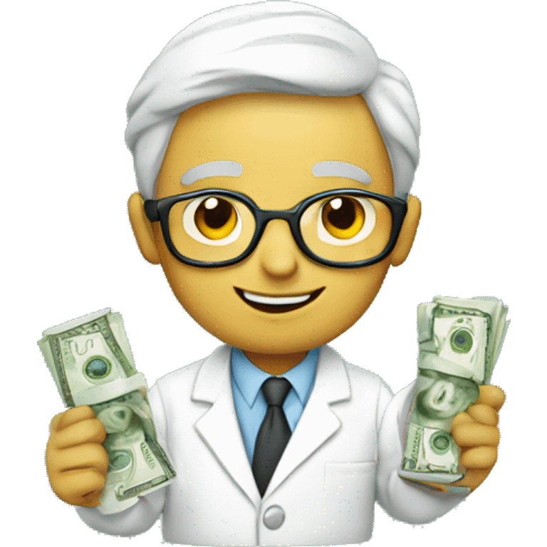 scientist with money emoji