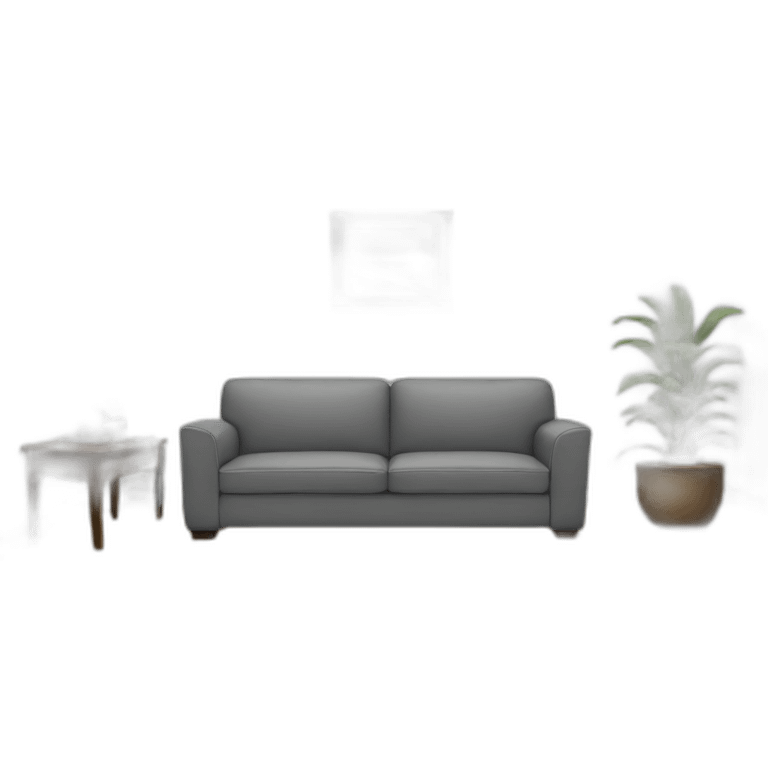 living room with a grey sofa emoji