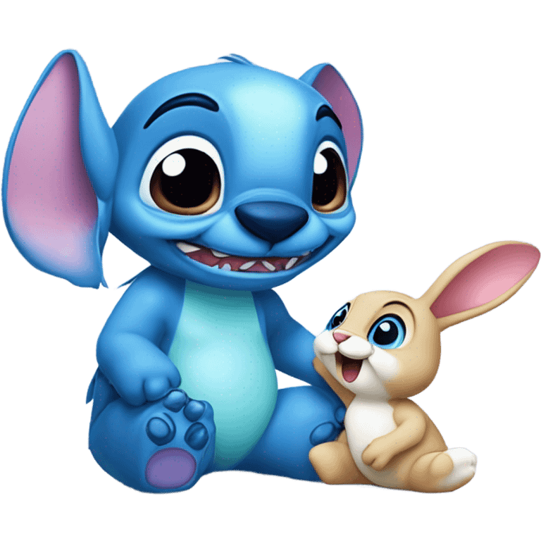 Stitch with a bunny  emoji