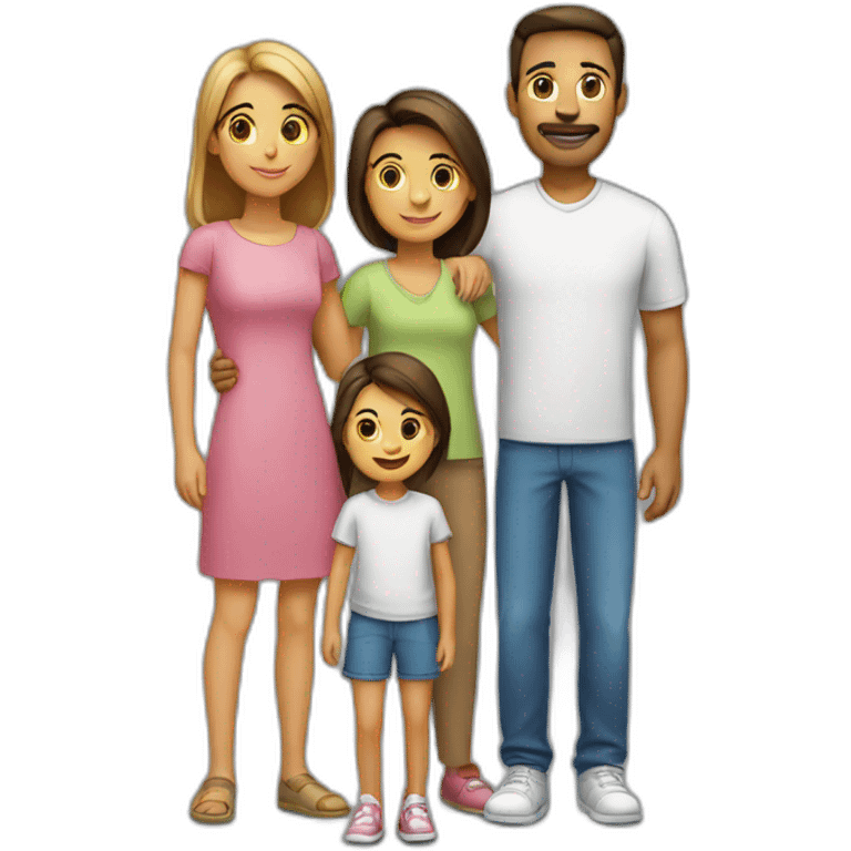 Family with 4, father, mother, teenager boy, small girl emoji