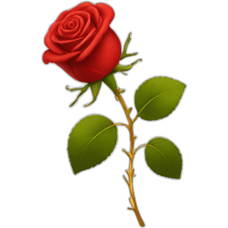 Red rose with gold stem emoji