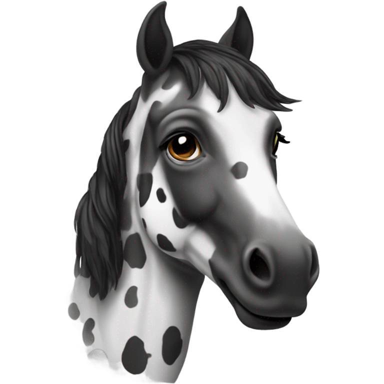 Appaloosa horse black and white with small dots emoji