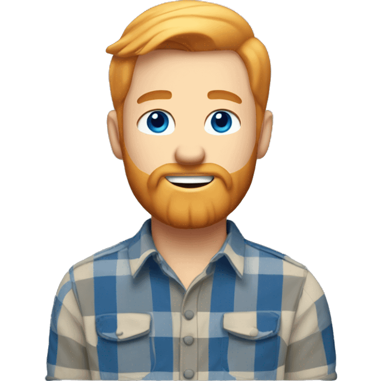 Blond ginger bearded man blue eyes lumberjack shirt short hair groomed emoji