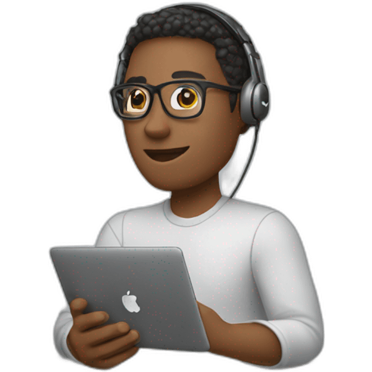 Software engineer coding with AirPods emoji