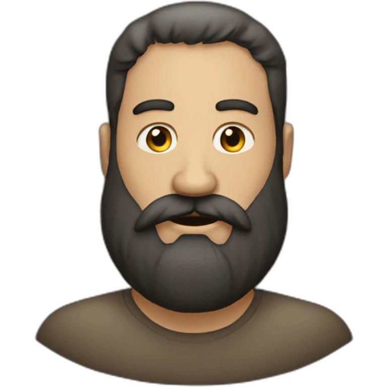 A man with a big black beard who smells terrible emoji