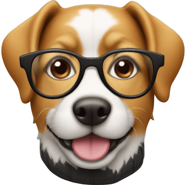 dog wearing glasses emoji