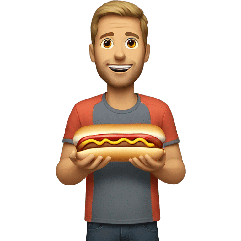 Jason hall eating a hot dog emoji