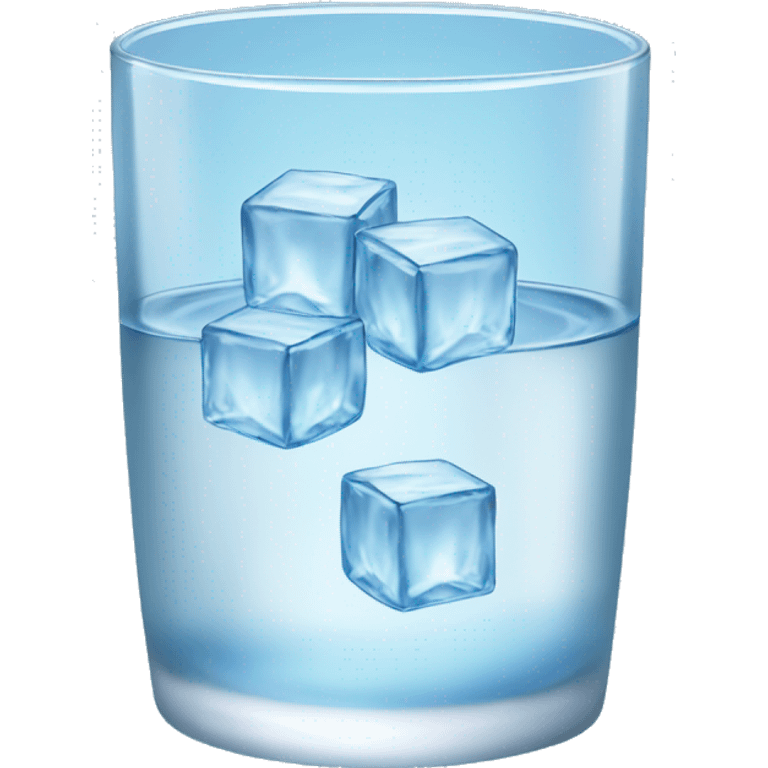 glass of water with 3 cubes of ice emoji