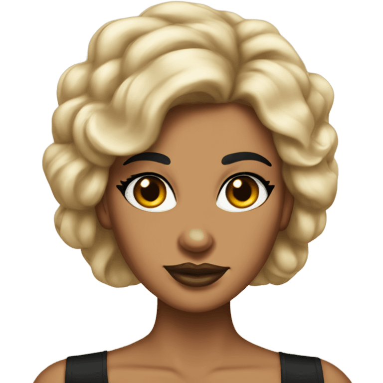 Tanned woman with black hair pin up leopard  emoji