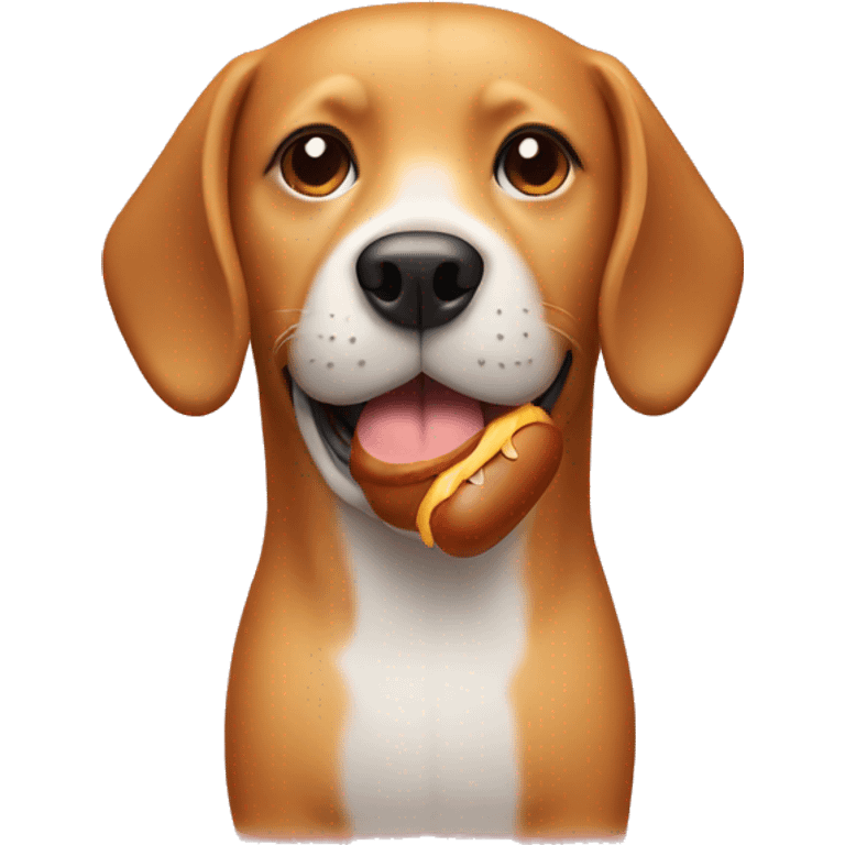 dog with a hot dog for body emoji