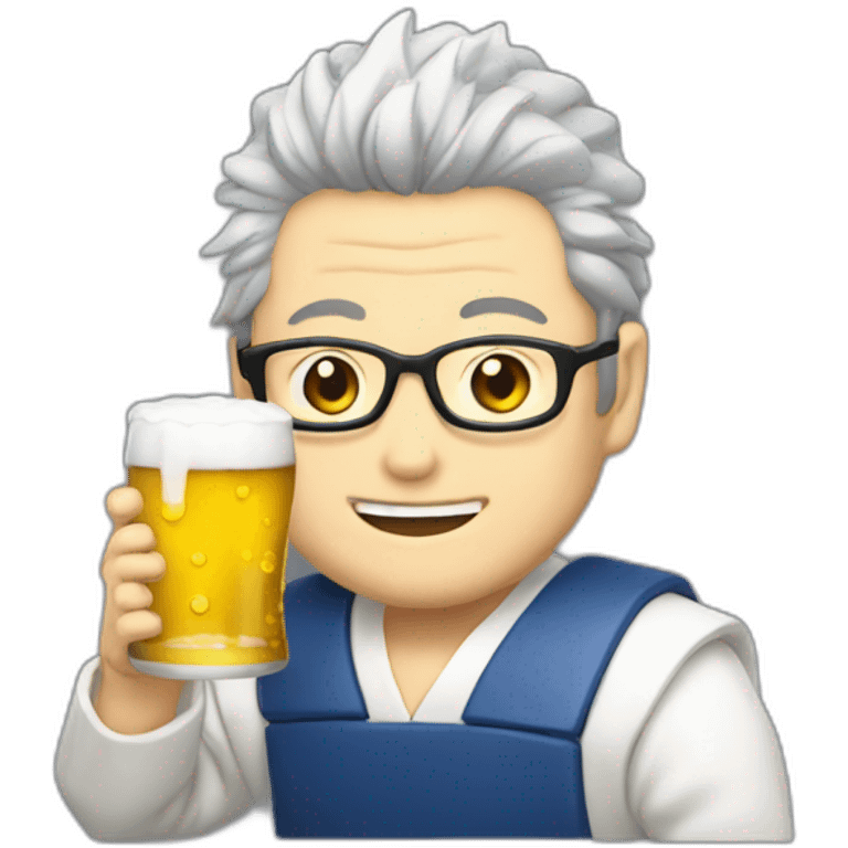 Satoru gojo with beer emoji