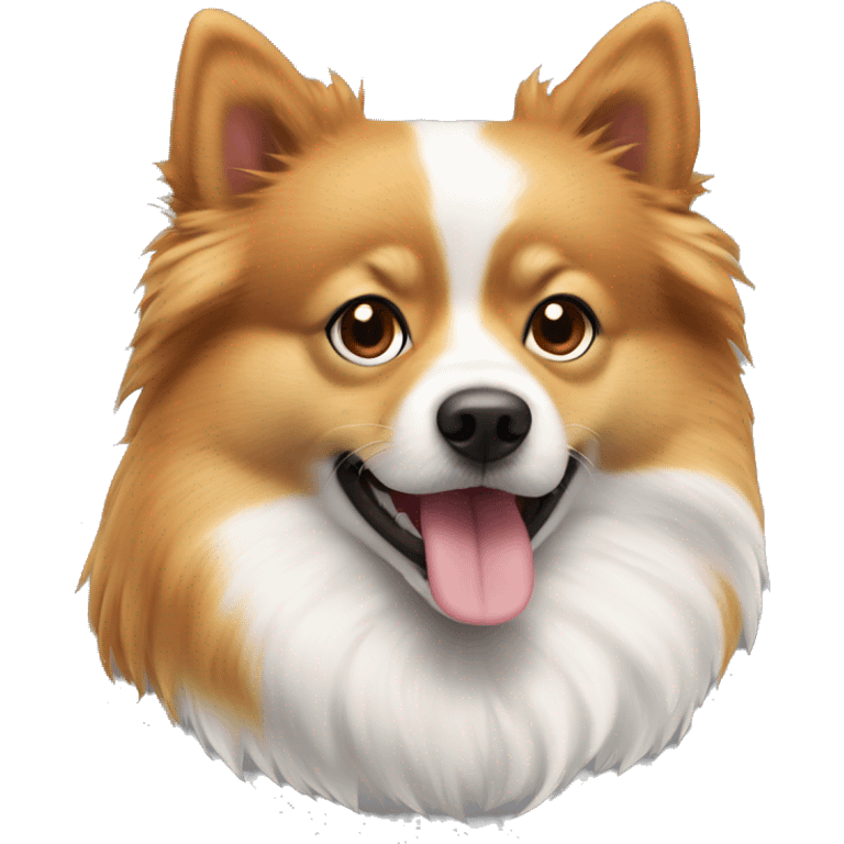 Chien spitz roux et blanc  emoji