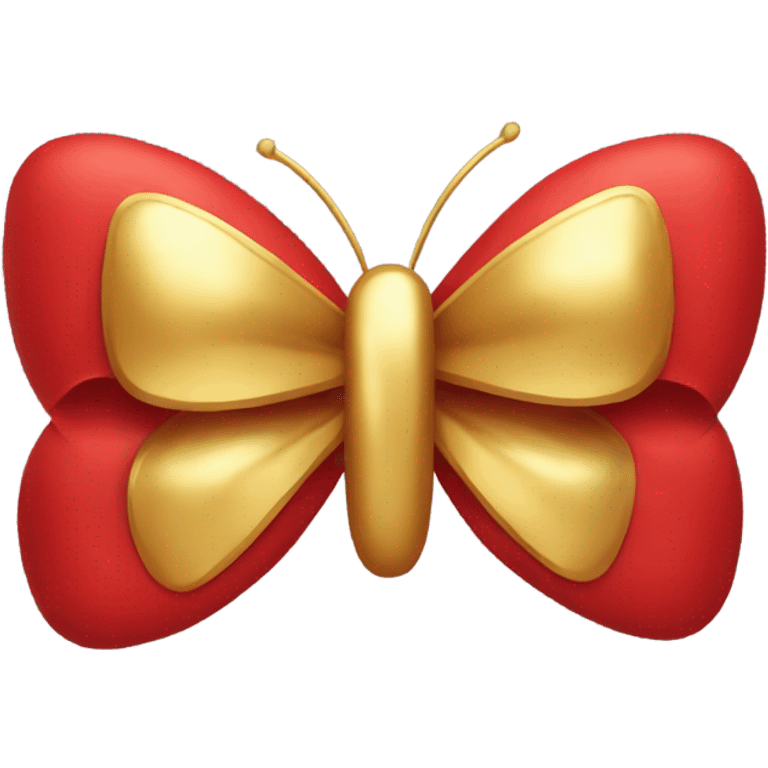 Red bow with gold butterfly  emoji