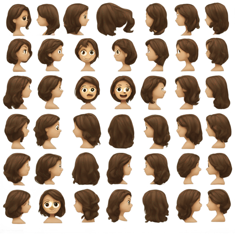 Brown haired girl hair flip emoji