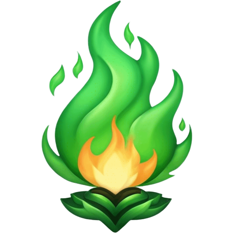 Green flames emoji