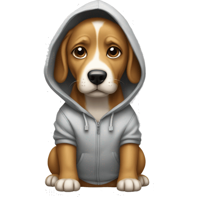 Dog wearing a hoodie  emoji