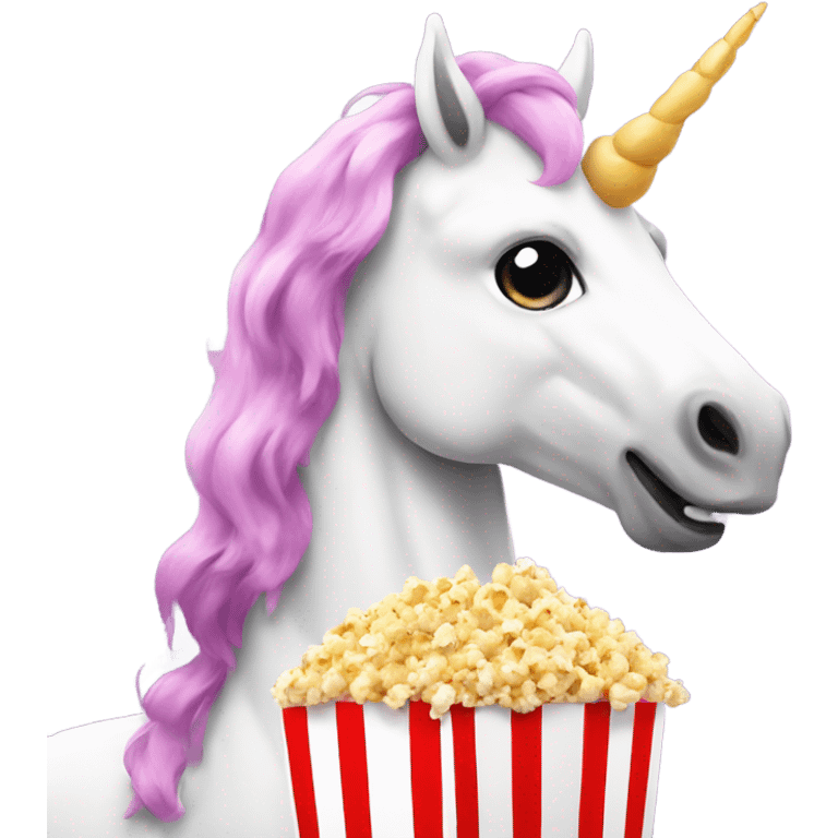 Unicorn with popcorn emoji