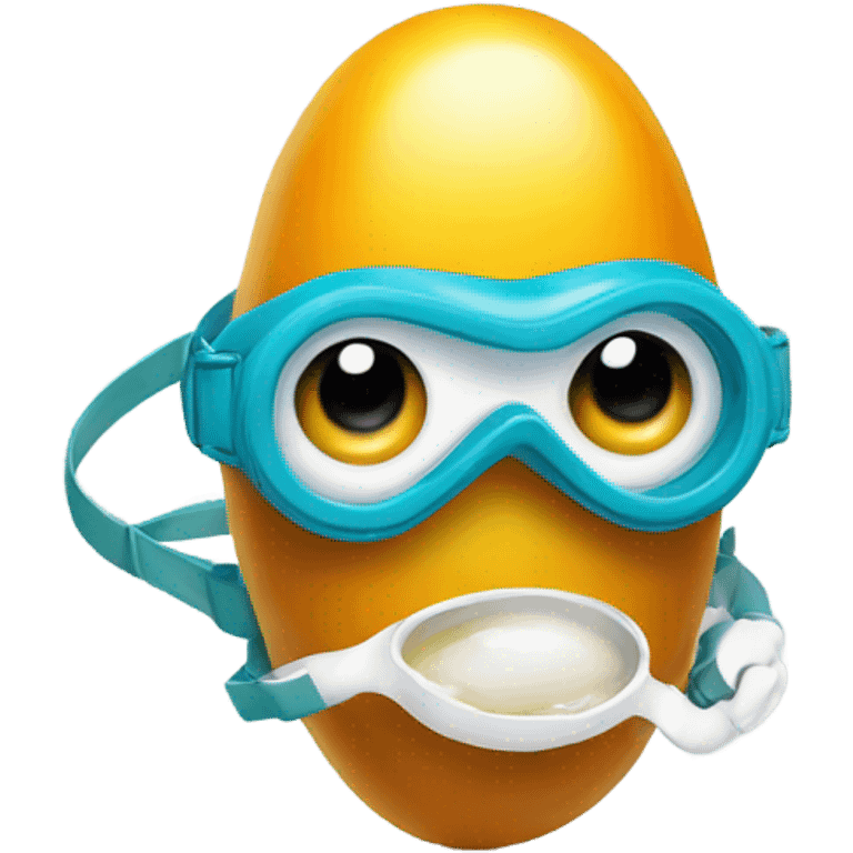 Peanut with a fried egg dressed as a scuba diver emoji