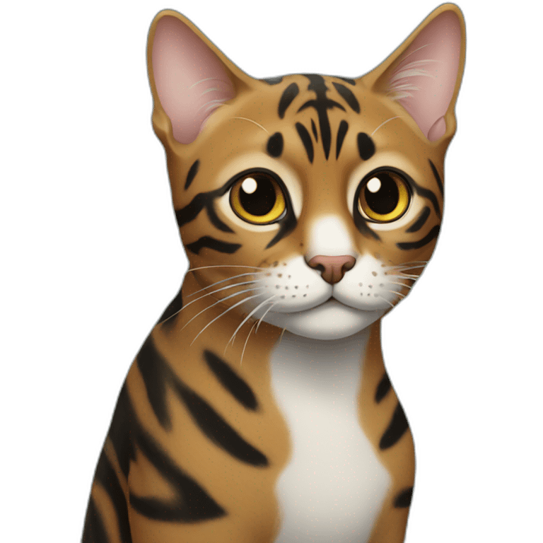 Un chat bengal noir emoji