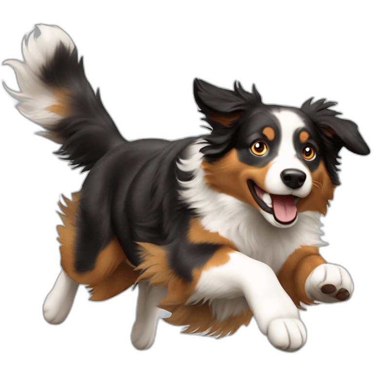 Australian shepherd jumping emoji