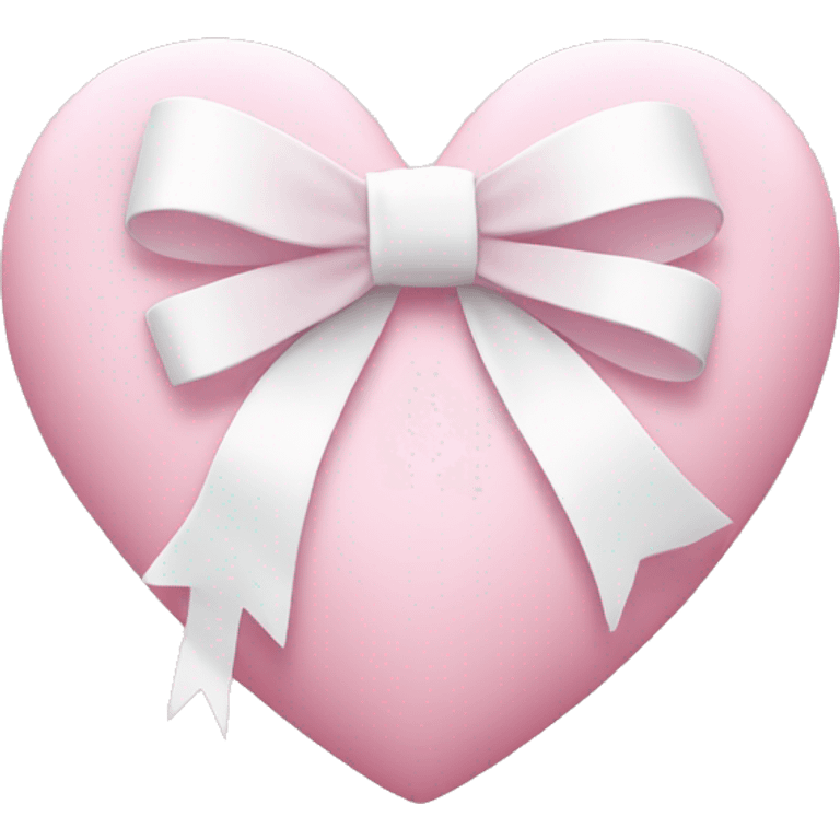 Pastel pink heart with white bow emoji