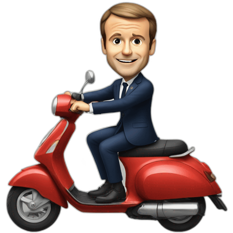 emmanuel macron on scooter emoji