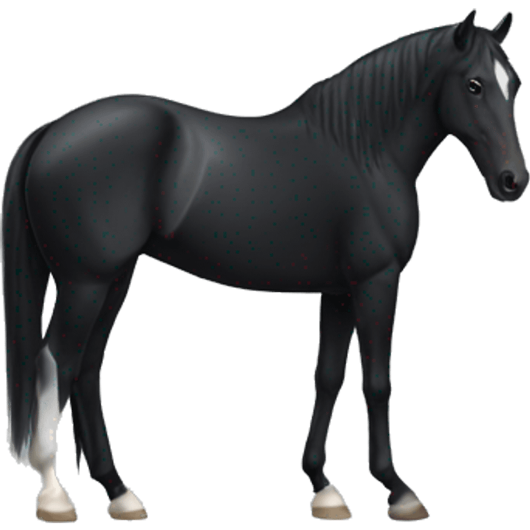 Black horse with White Point on Head  emoji