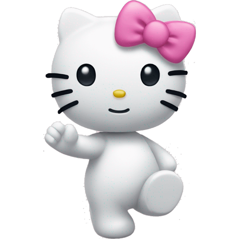 Hello kitty waving hi emoji