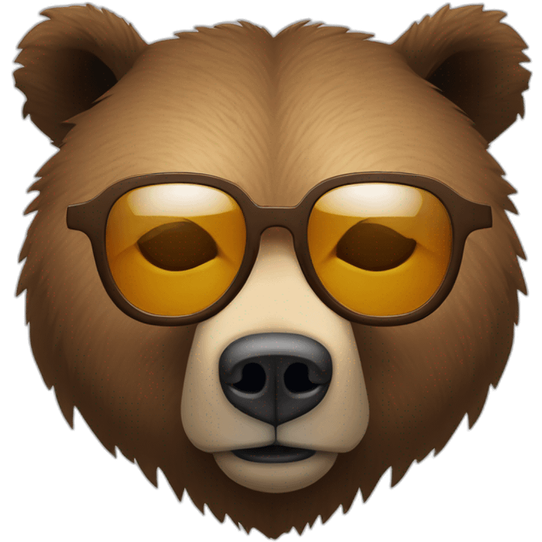 Grizzly qui dort avec des lunettes de soleil  emoji