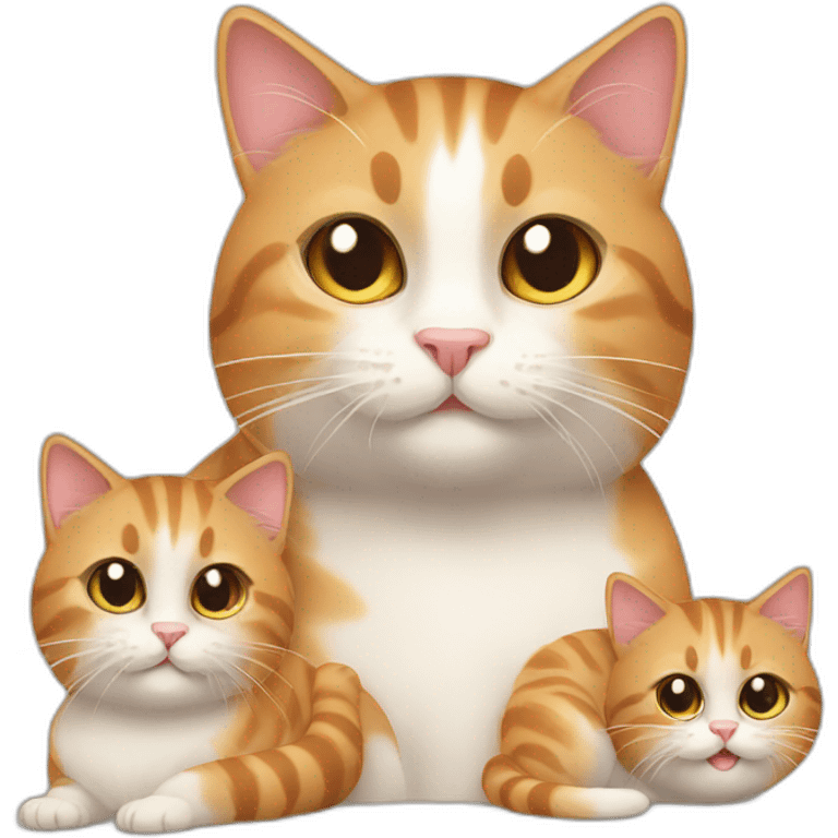 Momma cat with kittens emoji