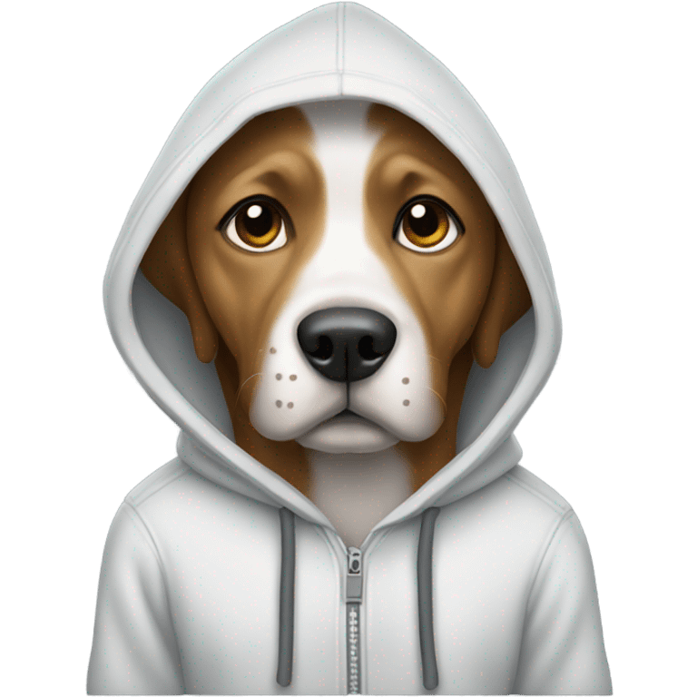 Hoodie wearing a dog emoji