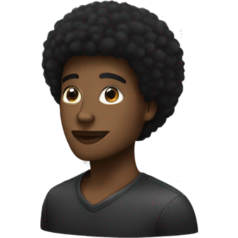 Une noir avec un afro emoji