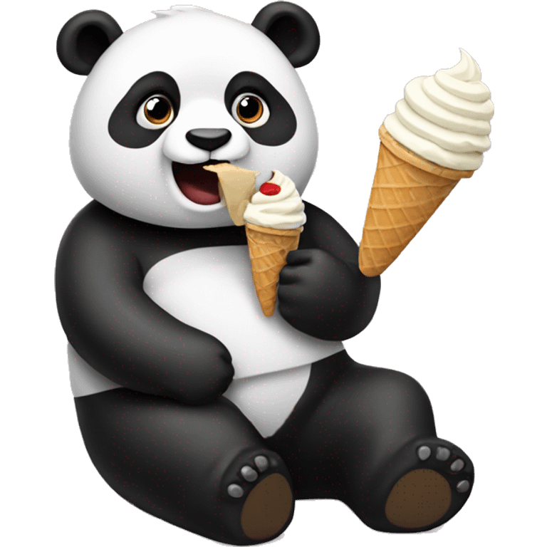 Panda eating ice cream emoji