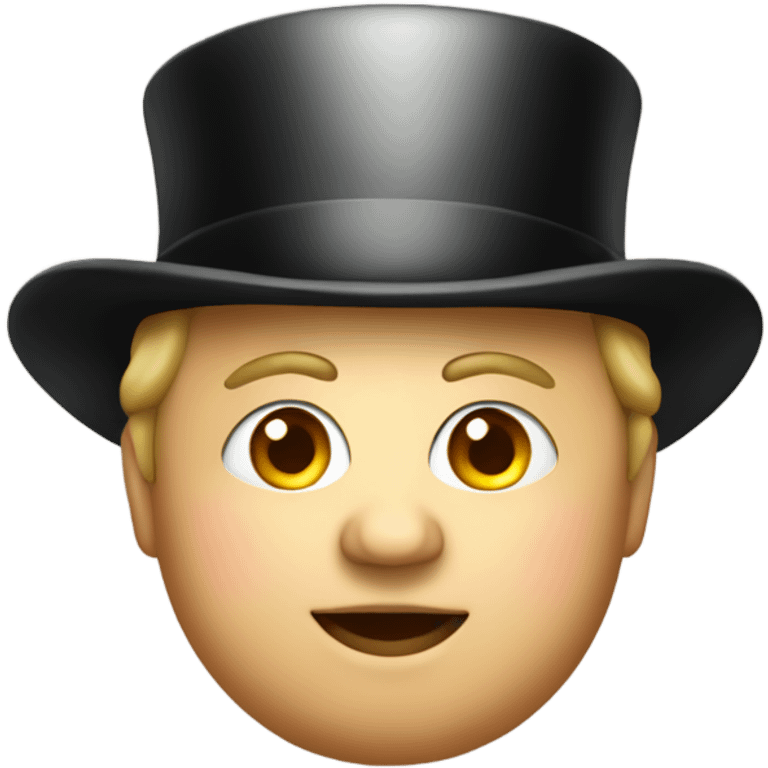 Fat person wearing a top hat emoji