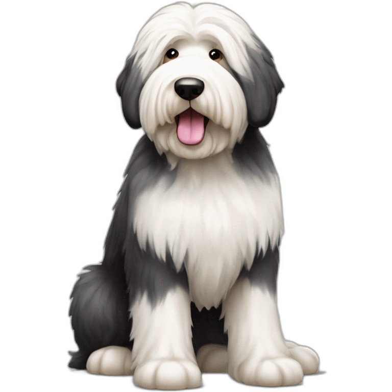 Dog old english sheepdog full-height emoji